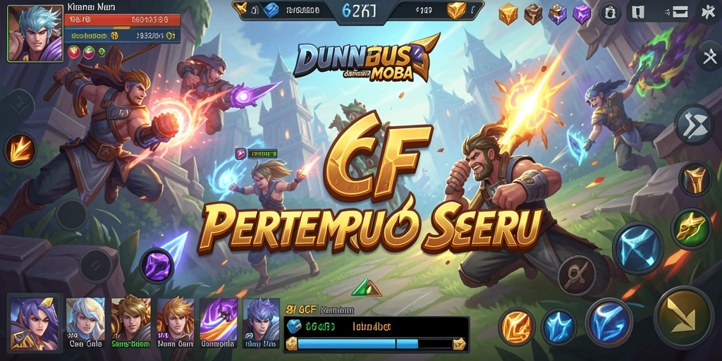 Gameplay seru dan dramatis di 6CF MOBA.