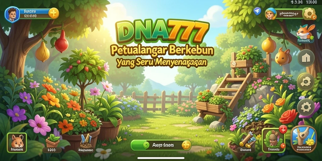 Tampilan screenshot gameplay seru dari DNA777 dengan elemen berkebun yang menarik.