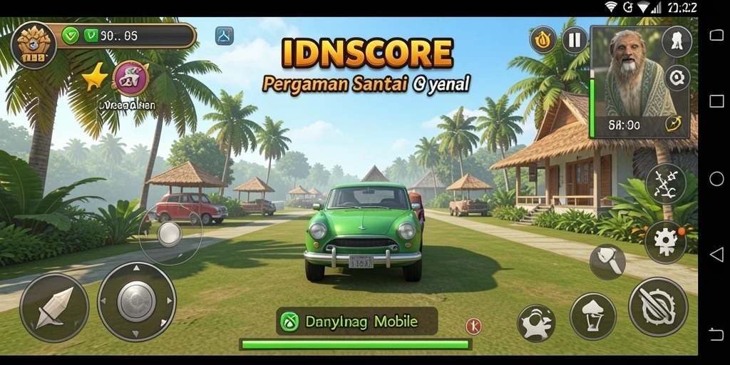 Tampilan gameplay IDNSCORE yang ceria dan interaktif.