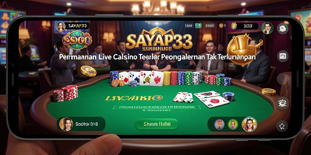 Screenshot SAYAP33 menampilkan suasana Live Casino yang mengasyikkan.