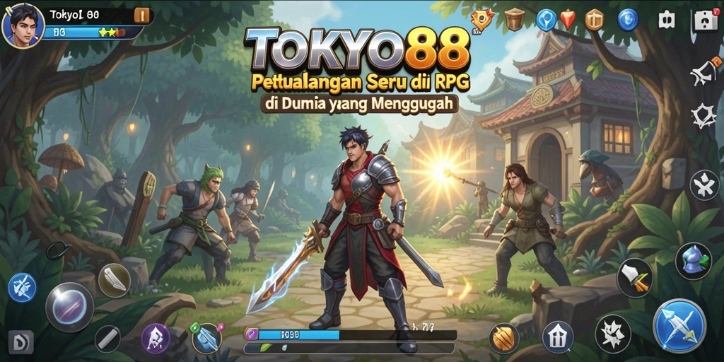 Screenshot utama menunjukkan aksi seru dalam permainan RPG TOKYO88.