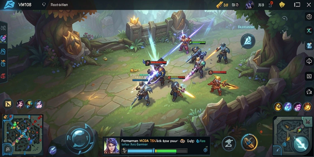 Gameplay seru dalam arena MOBA VM108.
