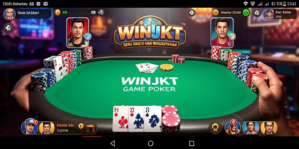 Tampilan gameplay Poker yang mengasyikkan di WINJKT.