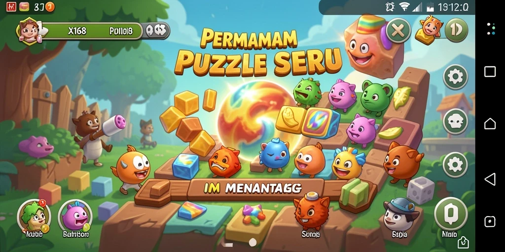Tampilan gameplay X168 yang menampilkan berbagai teka-teki menarik.