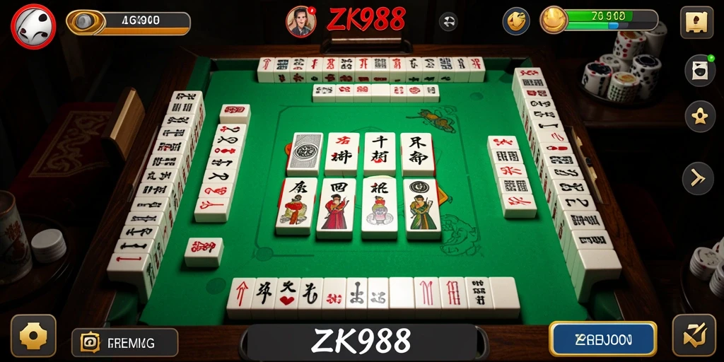 Tampilan gameplay Mahjong ZK988 yang adiktif dan menantang.